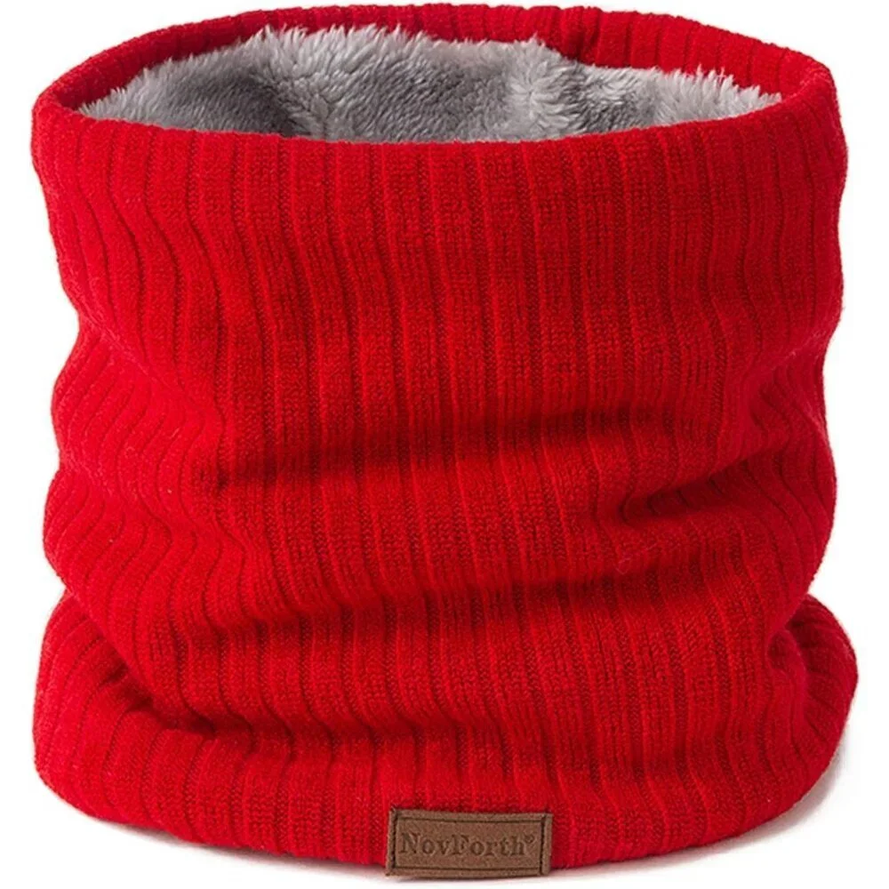 Men's Red Winter Ski Neck Gaiter Face Scarf Fleece Lined Windproof Scarves